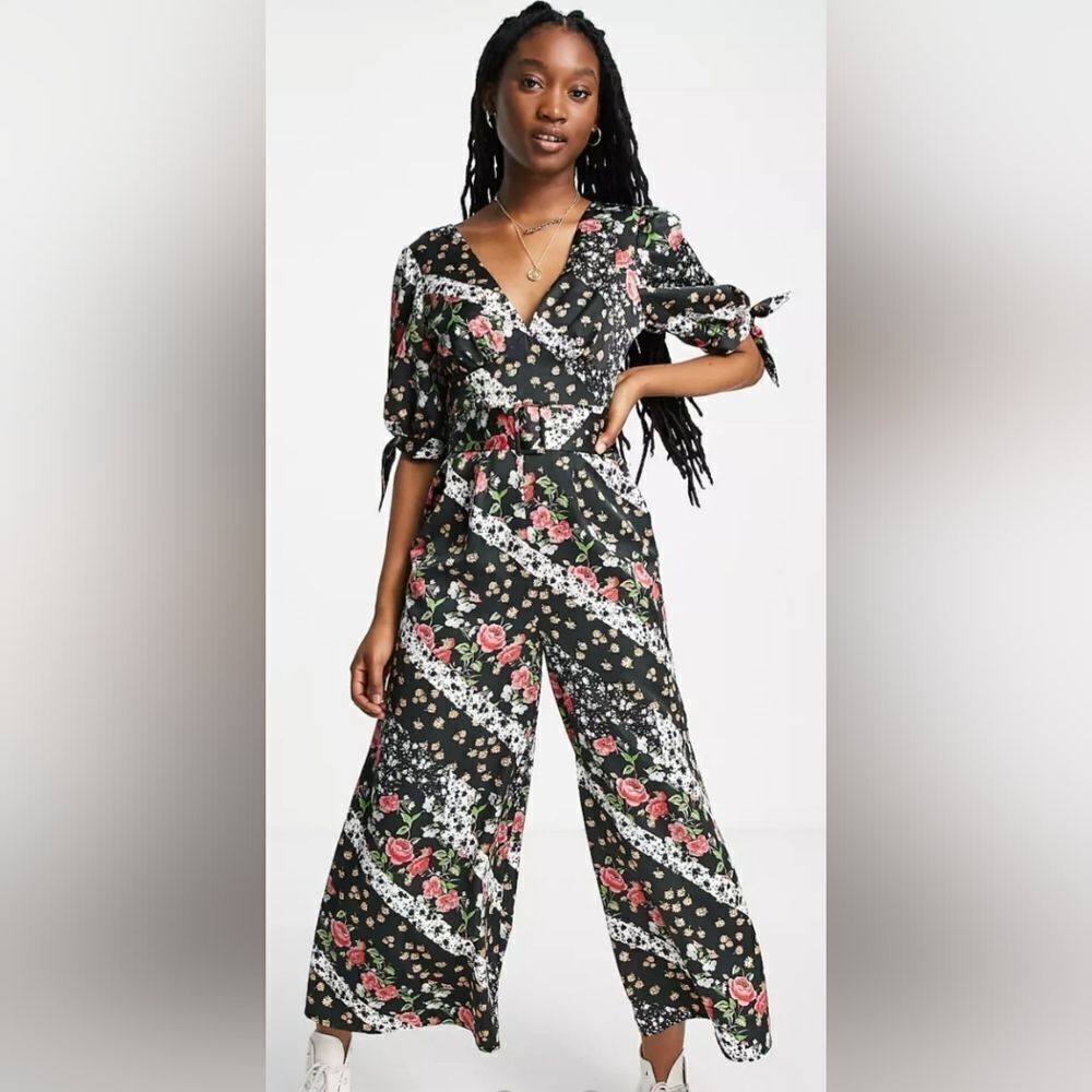 Asos floral belted jumpsuit